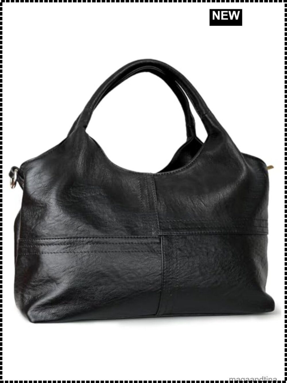 Vegan Leather Hobo Satchel Tote with Adjustable Strap
